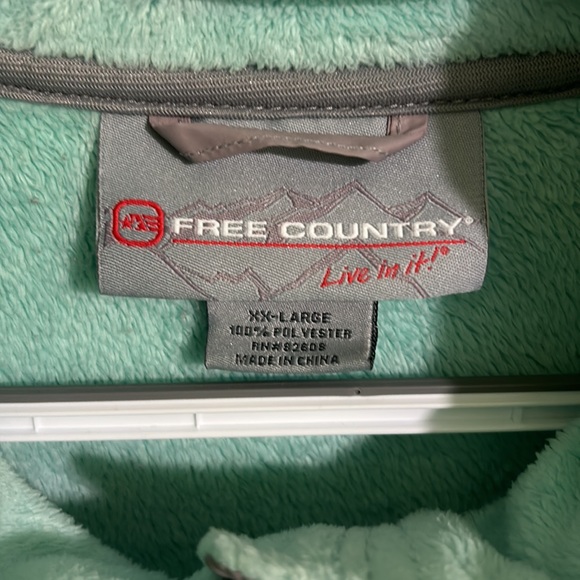 Very Nice Ladies’ Free Country Light Teal Sherpa Full Zip Jacket, Size XX-Large - Picture 4 of 8